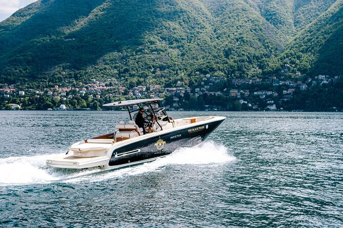 2H Private Cruise on Lake Como Tender yacht Invictus 9 pax - Isola Comacina and Brienno: the island silhouette and Il Crotto dei Platani cave mention