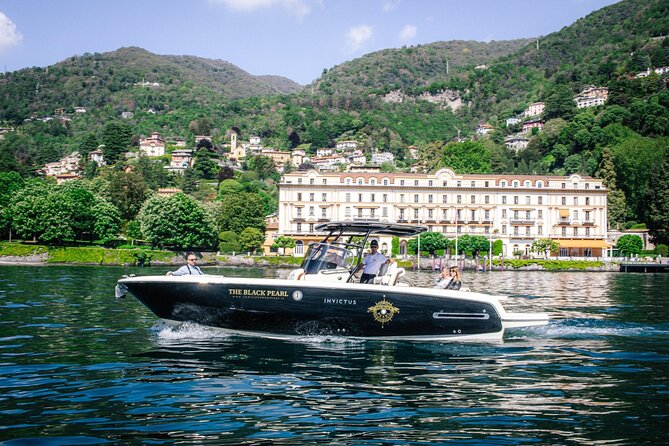 3H Guided Cruise Stop Bellagio Tender yacht Invictus 9 Pax - From Como Harbor to the Western Shore: Villas, Dams, and Fashion-Show Lore