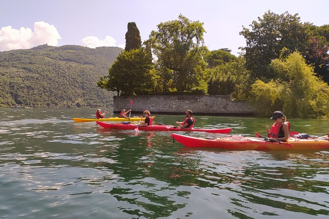 Kayak Trip to Monte Isola, on Iseo lake - Mid-lake paddling toward Monte Isola: Alps views with real perspective