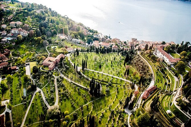 Lake Como Helicopter Tour with Stop for Lunch - Bellagio from above, plus the Tremezzina villa zone