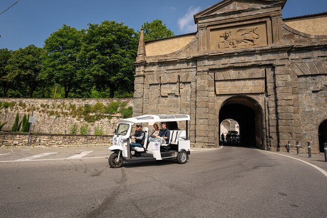 Tuk Tuk tour in Bergamo, Città Alta and the ancient Venetian walls - Viale del Sentierone, Bergamo’s Tower, and the first Upper Town “aha”